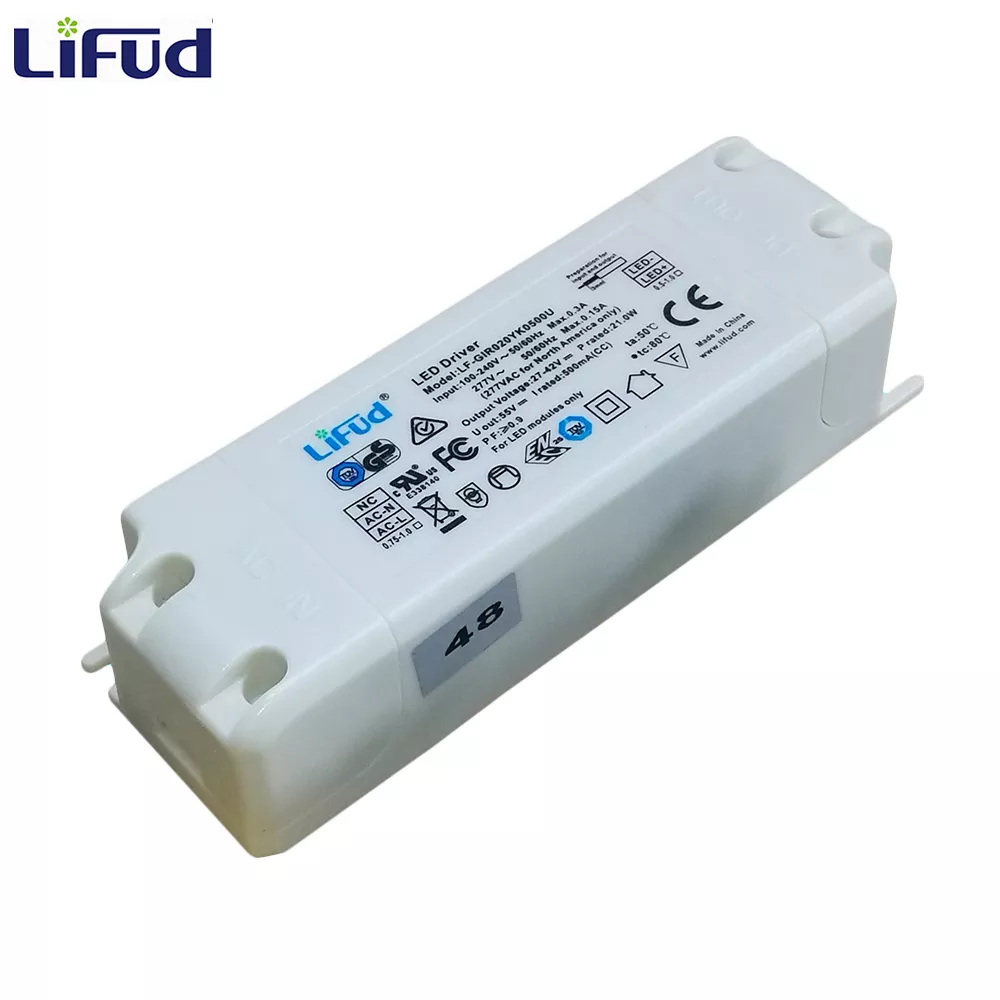 Lifud, controlador LED aislado, LF-GIR020YK, 15W-21W, 27-42Vdc, 350mA/450mA/500mA, transformador de fuente de alimentación LED, AC100-277V